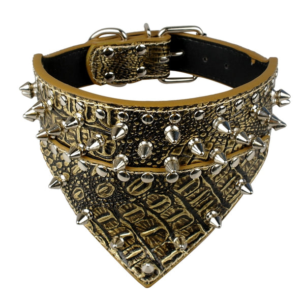 Adjustable Spiked Studded  Bandana Collar