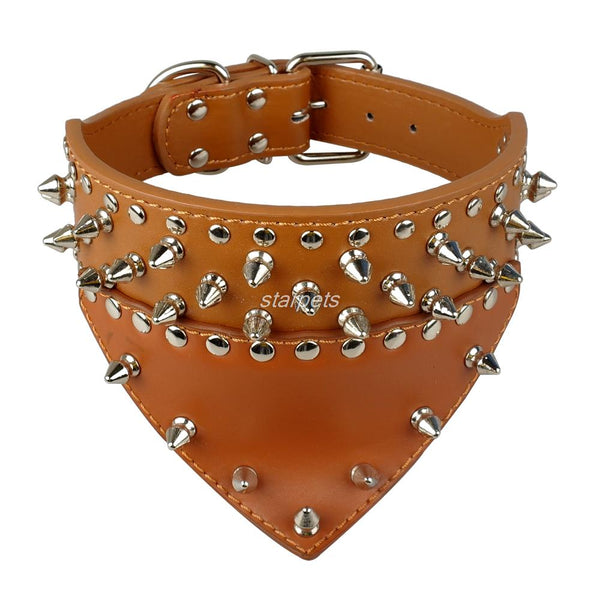 Adjustable Spiked Studded  Bandana Collar