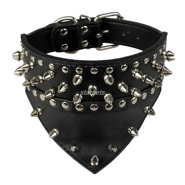 Adjustable Spiked Studded  Bandana Collar