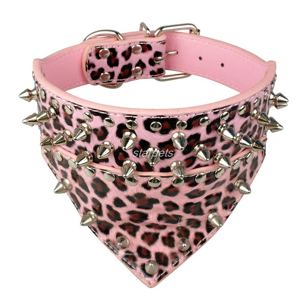 Adjustable Spiked Studded  Bandana Collar