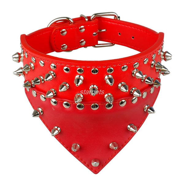 Adjustable Spiked Studded  Bandana Collar