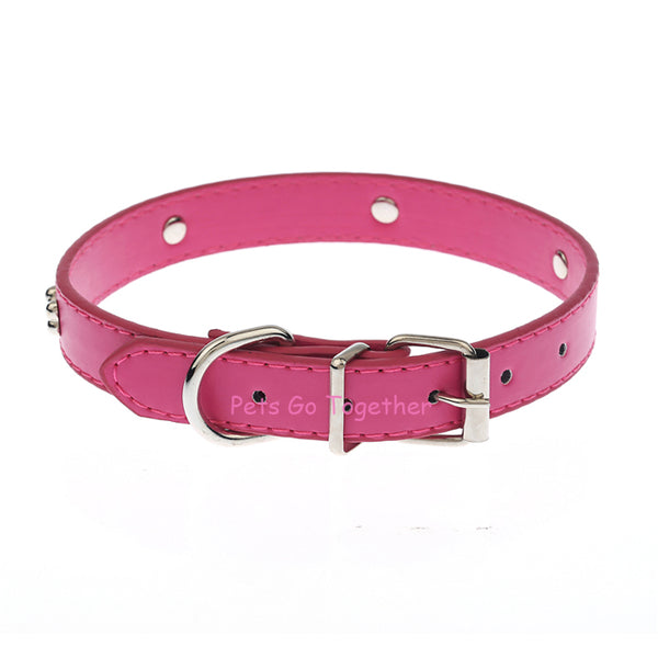 Bone Patterned Leather Dog Collar