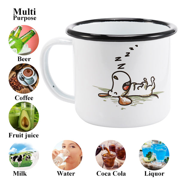 Sleeping Dog Enamel Milk Mug