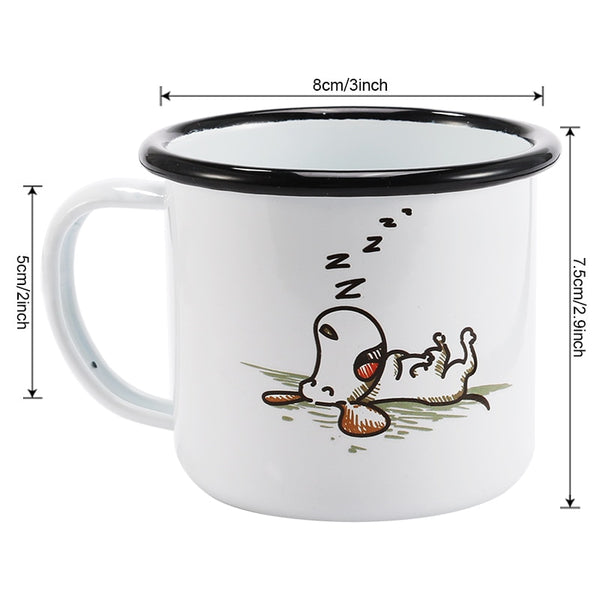 Sleeping Dog Enamel Milk Mug