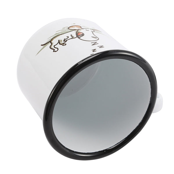 Sleeping Dog Enamel Milk Mug