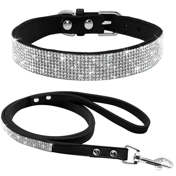 Rhinestone Dog Collar and Leash Set