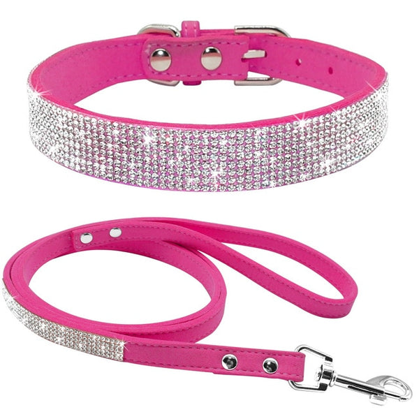 Rhinestone Dog Collar and Leash Set