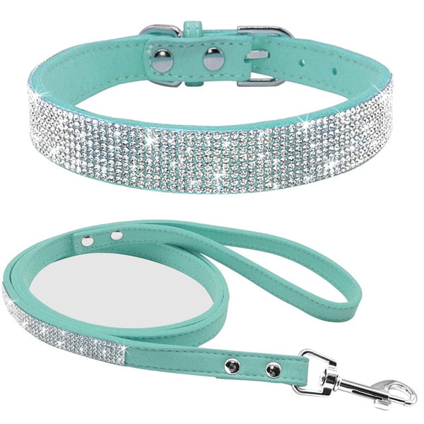Rhinestone Dog Collar and Leash Set