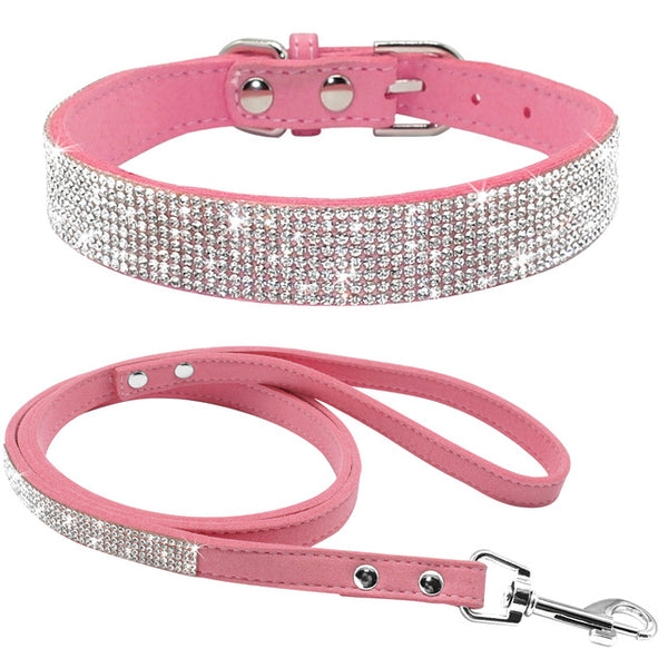 Rhinestone Dog Collar and Leash Set