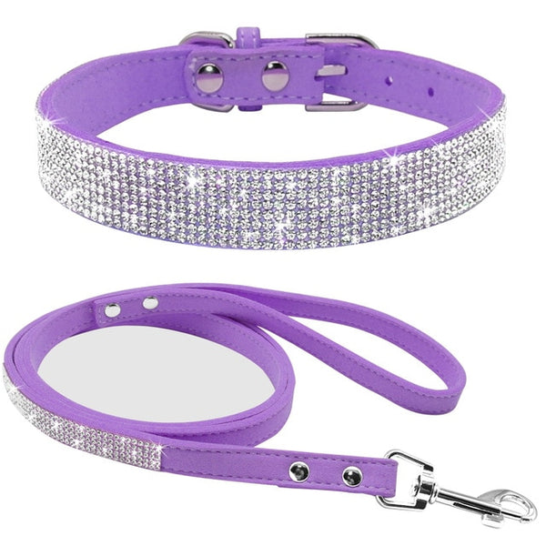 Rhinestone Dog Collar and Leash Set